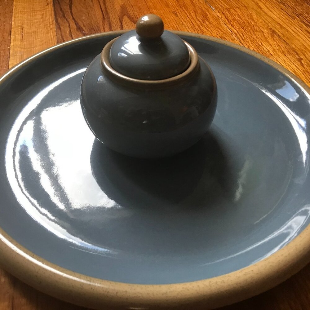 Franciscan Ventura Blue Sugar Bowl and Pitcher/Milk Jug GREAT CONDITION